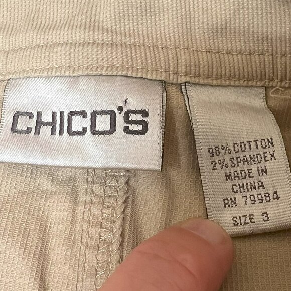 #186 Chico's Cream-Colored Zip-Up Dress Jacket Size 3 (16) - Picture 5 of 6